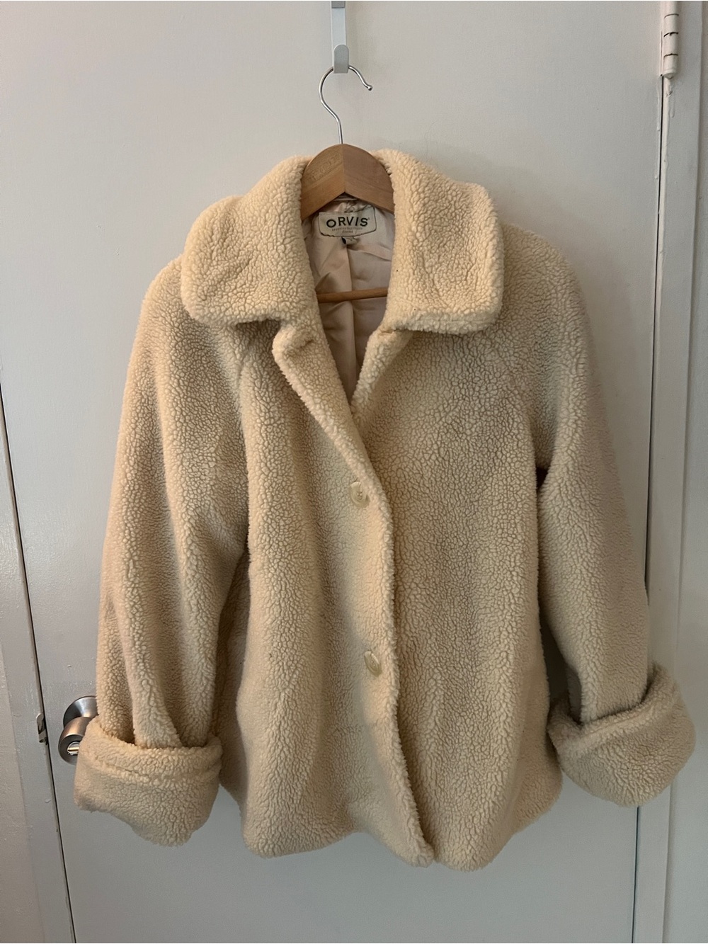 Orvis Cream Teddy Sherpa Button Jacket